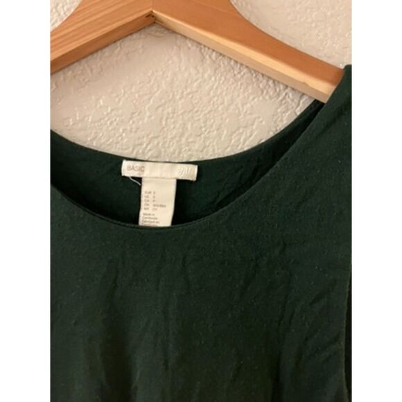 H&M Basic Dark Emerald Green Tank Swing Dress Small - Picture 2 of 3